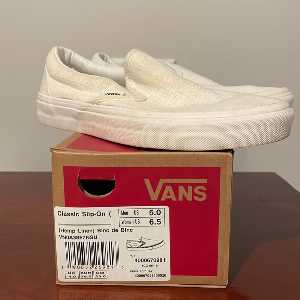 Vans slip on Hemp linen women’s size 6.5